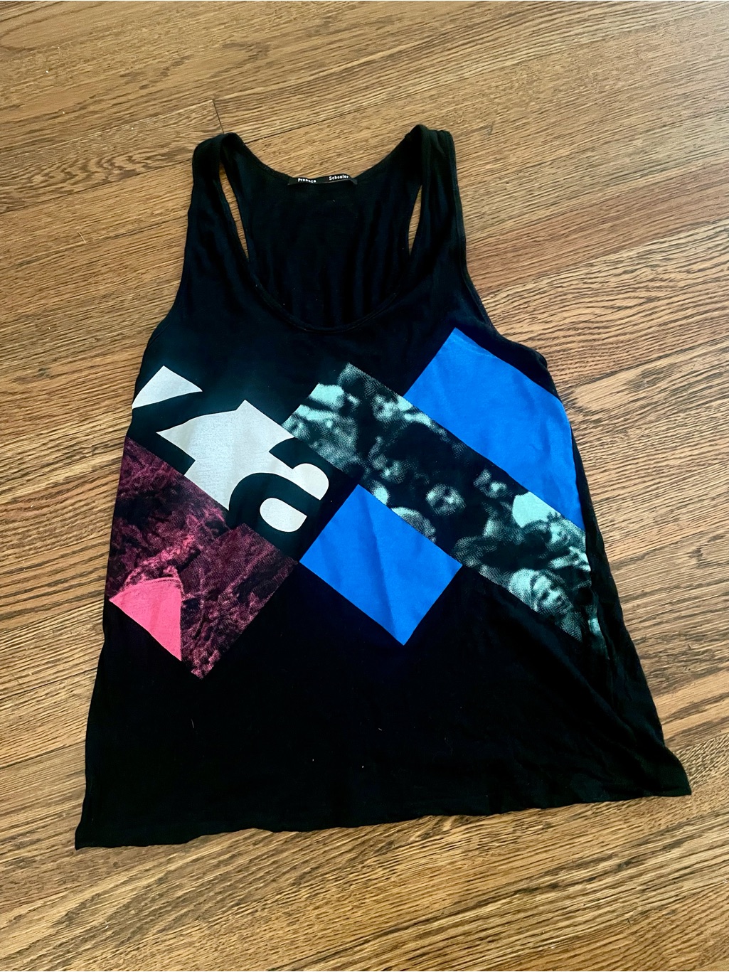 Proenza Schouler Black Graphic Racerback Tank Top, Size: M